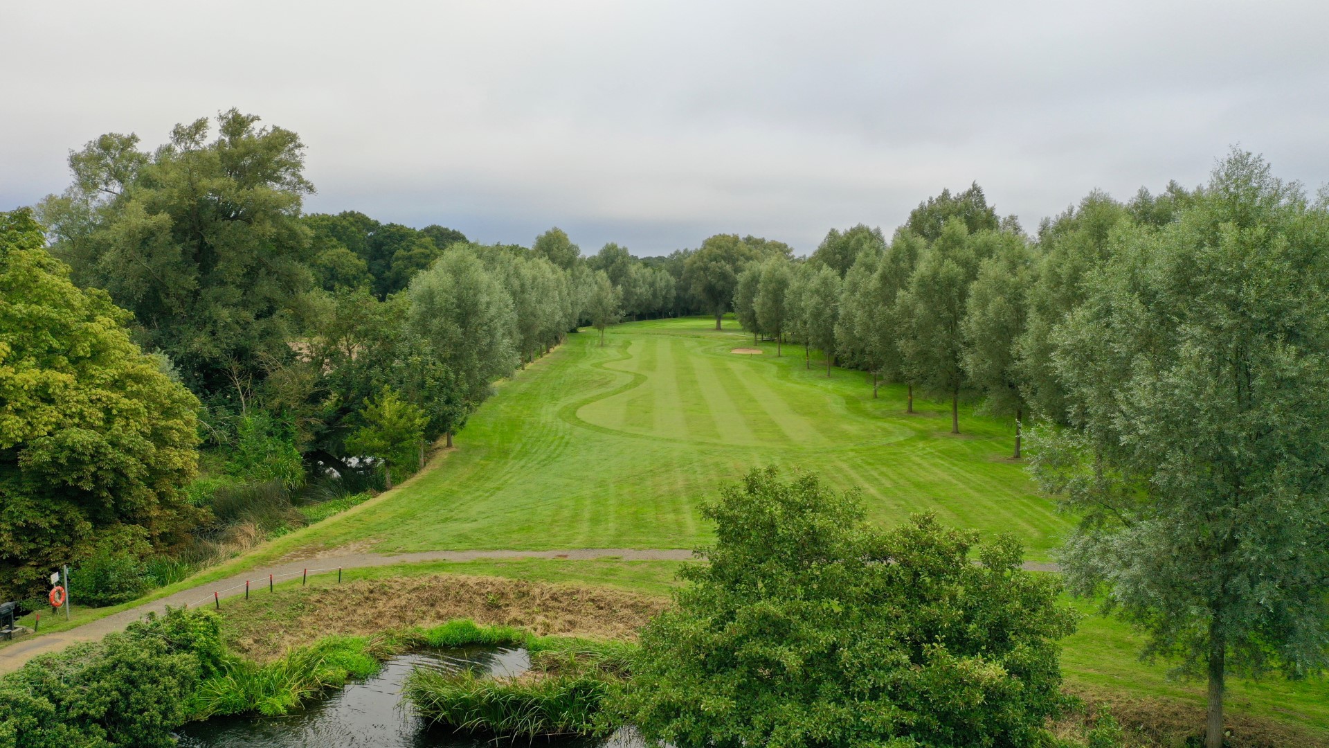 Aerial view of Benton Hall golf course