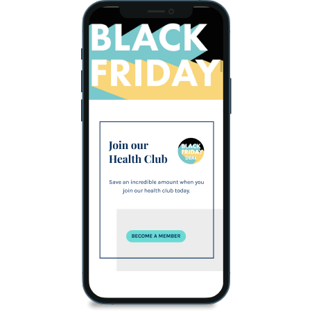 Illustration of a phone with our Black Friday page